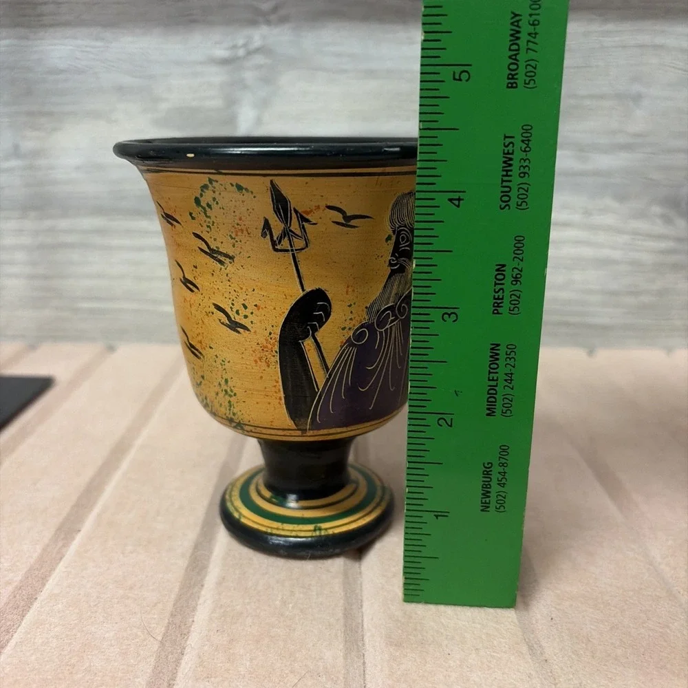Pythagorean Cup Greek Ceramic Pottery Cup of Justice Greek Roman God Zeus (D7)